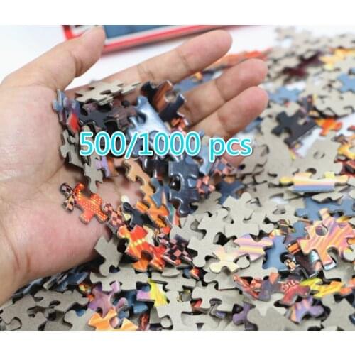 500/1000 Piece Adult Childrens Puzzle Educational Educational Toys Beautiful Scenery Cute Animal Puzzle Decompression Toys
