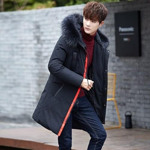 Big Fur Collar Winter Down Jacket Men Long Thick Korean Coat Mens Winter Jackets Parka Casaco Masculino Inverno KJ502