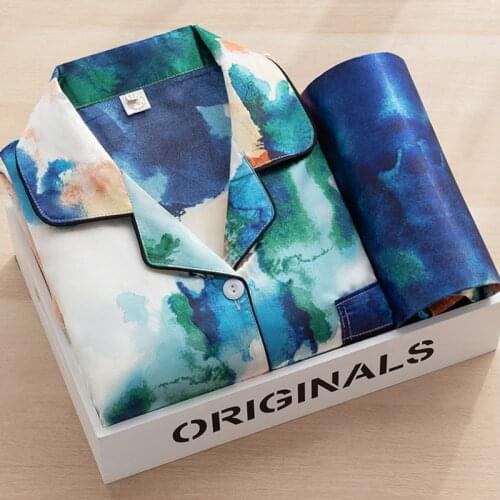 Silk pjs for Womens Satin Pyjama Pajama Set Long Sleeve Casual Sleepwear Nightwear Comfortable Animal Loungewear Satin M-5XL