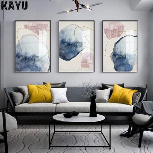 Nordic Pink Canvas Painting Modern Home Decor Wall Poster Abstract Scandinavian Wall Art for Living Room Decor