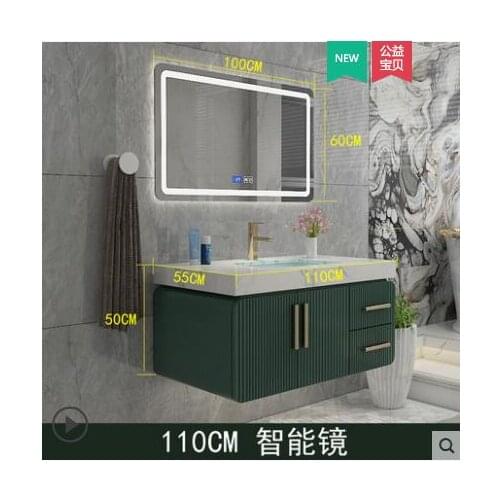 Nordic bathroom cabinet combination Modern minimalist bathroom washbasin American solid wood washstand basin cabinet washstand