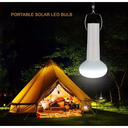 Solar Lights Rechargeable Solar LED Bulb Portable Hanging Lamp for Outdoor Garden Camping Tent Chicken House Emergency
