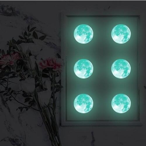 Luminous Moon Earth Wall Stickers for Kids Room Bedroom DIY 3D Home Decor Glow In The Dark Wall Sticker for Living Room