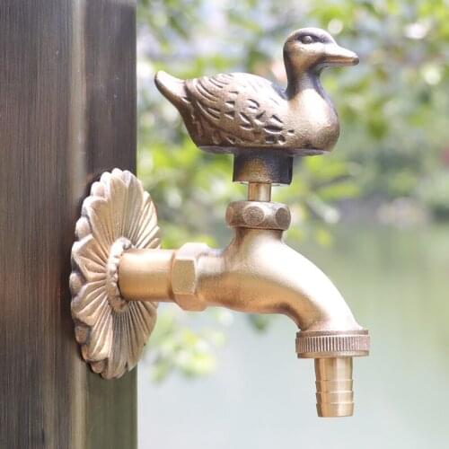 Outdoor Decorative Garden Faucet Animal Shape Bibcock Retro Tap Decorative Garden Washing Machine Mop Faucet Bathroom Accessorie