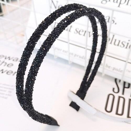 2019 Handmade Fashion Rhinestone Hairband Women Full Super Flash double Crystal Side Hair Band Headband Hair Accessories