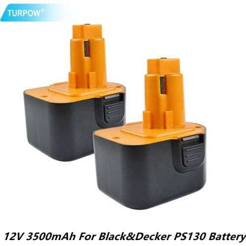 Turpow 12V 3500mAh For Black&Decker PS130 PS130A Tool Power Battery Fire Storm Replaceable A9252 A9275 HP331 HP331K-2 HP331K