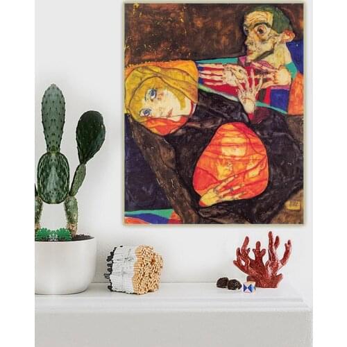 Holy Family 1913 by Egon Schiele Canvas Oil Painting Aesthetics Picture Artwork Backdrop Wall Hanging Decor Home Decoration