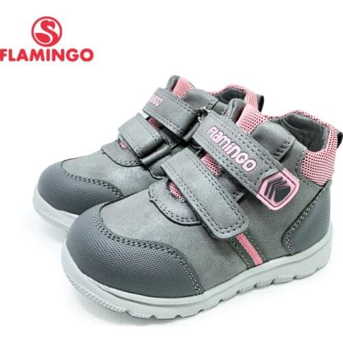 FLAMINGO 2020 Autumn Felt High Quality Grey Kids Boots Size 22-27 Anti-slip Shose for Girl Free Shipping 202B-Z5-2042