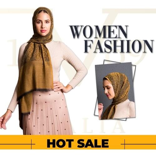 2020 Hot Sale Women 75x200 cm Gold Cotton Shawl Silky Scarf Muslim Hijab Wrap Female Neck Warm Headband Face Mask Lady