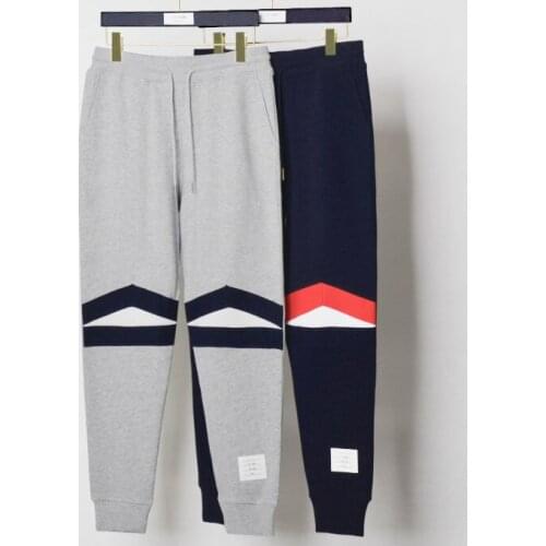 2021 Fashion TB THOM Brand Sweatpants Men Panelled Casual Sport Trousers Tracksuit Bottoms Hip Hop Jogger Track Pants