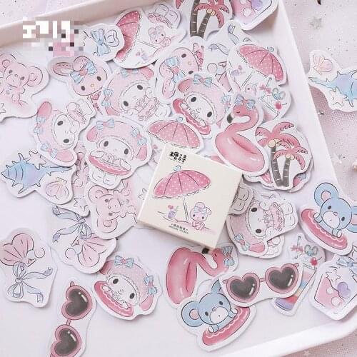 45sheets/set Sticker Set Seaside Resort Series Diy Cute Stickers Ins Style Scrapbooking Stationery Art Supplies