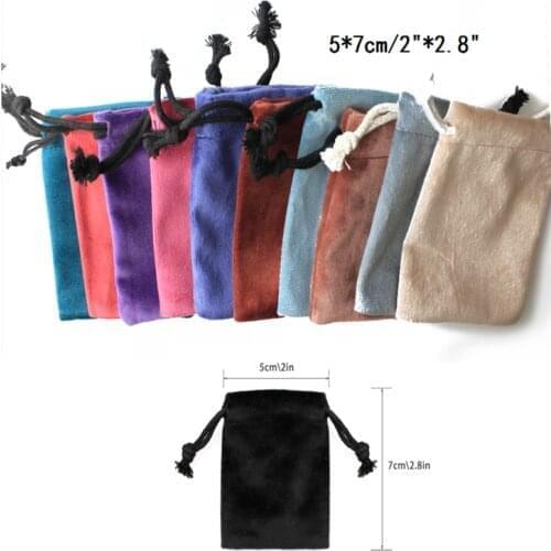 5pcs 5*7cm/2”x2.8” Multicolor Wedding Party Bag Gift Bags Small Velvet Jewelry Ring Pouch Drawstring