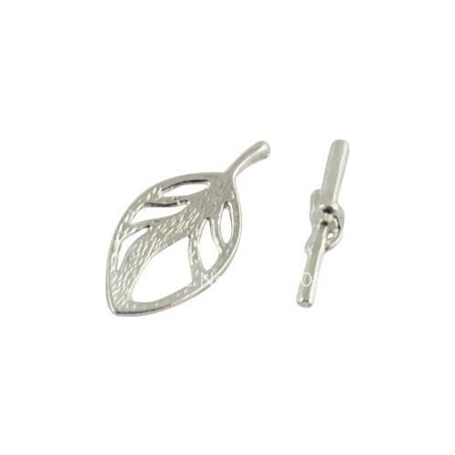 80Sets Silver Color Plate Leaf toggle clasps A5199SP FREE SHIPPING