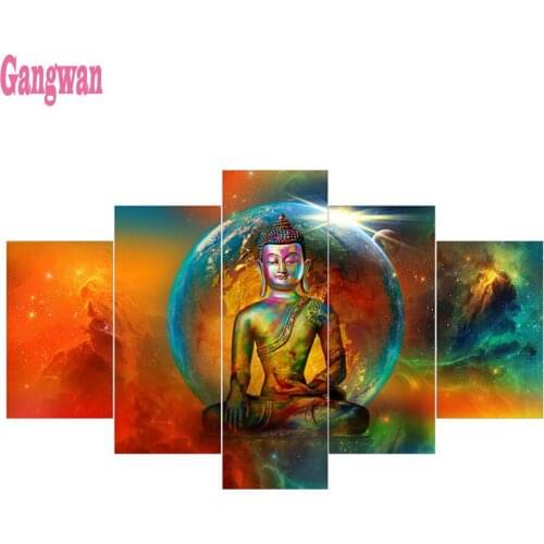 Diamond embroidery sale color Buddha pattern full square 5 d Diamond Painting cross stitch mosaic full square 3d Statue zen art