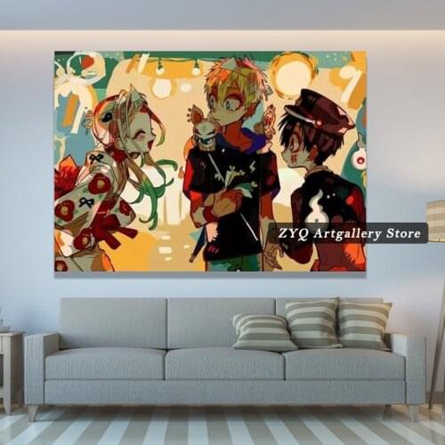3 People Anime Toilet Bound Hanako Kun Wall Poster Art Works For Home Office Decoration Interior Decor Painting