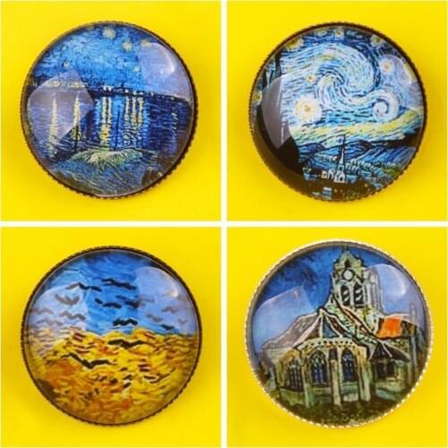 Art Starry sky Painting Badge For Clothes Van Gogh Brooch Pins On Jacket Brooch Pin Collar Badge Kids Gift Lapel Badge