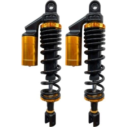 2pieces High Quality 355mm Clevis nitrogen air shock absorber 8mm spring for motorcycle atv quad Black + gold color