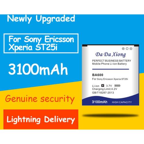 Free shipping 2800mAh BA600 Li-ion Phone Battery for Sony Ericsson Xperia ST25i ST25C ST25 Replacement Phone Batteries