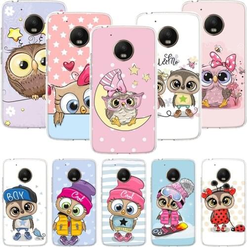 Cartoon Cute Owl Star LoveLy Candy Phone Case For Motorola Moto G9 G8 G7 G6 G5 E6 E5 E4 Plus Play Power One Action Macro Coque C