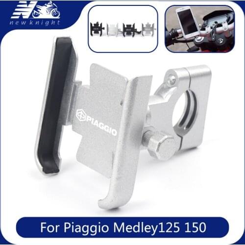 For Piaggio Medley 125 150 Medley125 Motorcycle Mobile Phone Holder GPS Navigator Rearview Mirror Handlebar Bracket Accessories