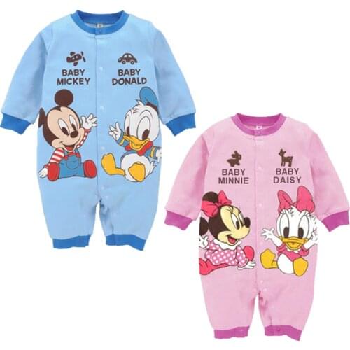 Disney Baby Rompers Mickey Baby Boy Clothing Minnie Baby Girls Clothes Mickey Kids Outfits Roupas Bebes New Born Infant Jumpsuit