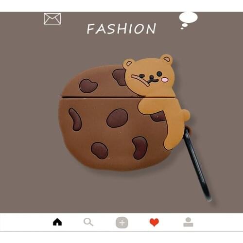 For ZMI PurPods Pro Case 3D Cartoon cookiers bear Soft Silicone Wireless Earphone Cases for PurPods Pro Case Cute Cover Funda