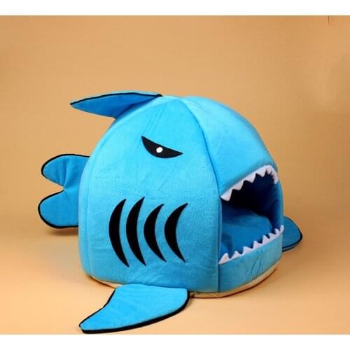 Shark Cat House Pet Soft Bed Basket Dog Cushion Cute Katten Tent Small Medium Puppy Sleeping Bed Warm Puppy Kennel Nest Mat