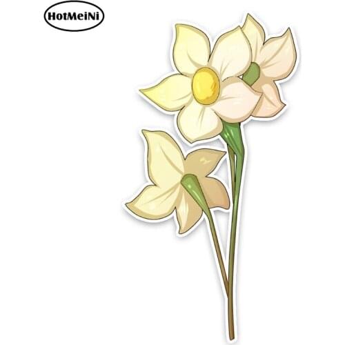 HotMeiNi 6.6cm x 13cm Interesting Romantic Beautiful Daffodils Car Stickers Accessories