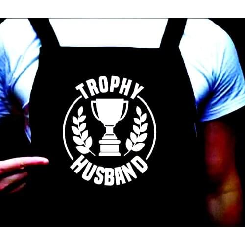 Custom Trophy Husband,Manly Apron,Personalized Funny BBQ Apron for Men,Father,Grandfather Holiday Gifts,Space Chef,Apron Saint