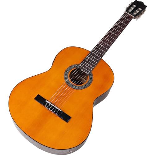 Orange classic guitar 39 inch high gloss 6 string classical guitar cutaway design with EQ tuner function with free gig bag