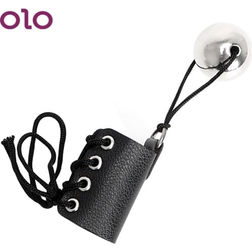 OLO Cock Ring Penis Enlarger Stretcher Penis Growth by Weight Extender Male Exercise with Heavy Metal Ball Sex Toys for Men