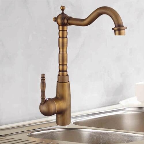 Hot and Cold Faucet European Copper Bath Antique Hole Leading Toilet Vintage with Rotary Faucet