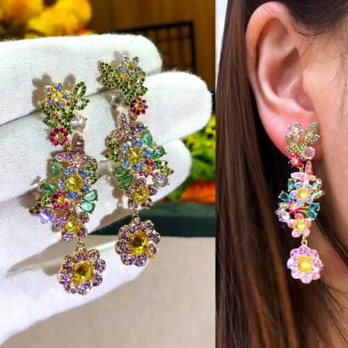 Missvikki Brand Luxury Gorgeous Long Earrings for Women Girl Bridal Wedding Fashion Birthday Anniversary Gift High Quality