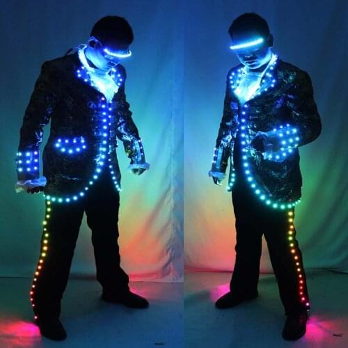 LED Court Suits Symphony of light-emitting tuxedo full-color digital pixel LED running horse 350 kinds of effects