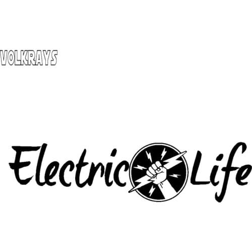 Volkrays Fashion Car Sticker Universal Design Letter Inclusions Electric Life Down Zone Adaptation Vivid Vinyl Decal,3cm*17cm