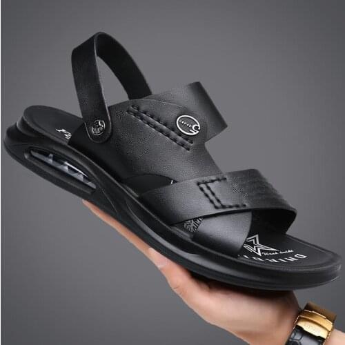 Sandals 2021 Summer New Shoes Leather Mens Sandals Slippers Sandalias Hombre Chaussure Homme