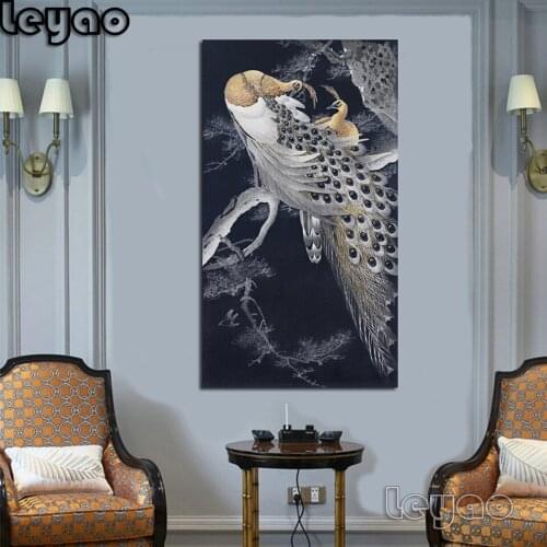 5D Square/Round Diamond Painting Kit Peacock Animal Mosaic Diamond Embroidery Art Full Drill Round Rhinestone Picture Set