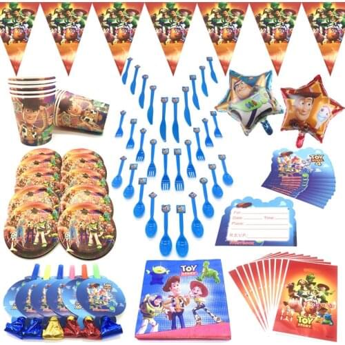 Newest Toy Story 4 Party Supplies Decirations Disposable Tableware For Kids Boys Birthday Party Supplies Paper Cup Plate Decor