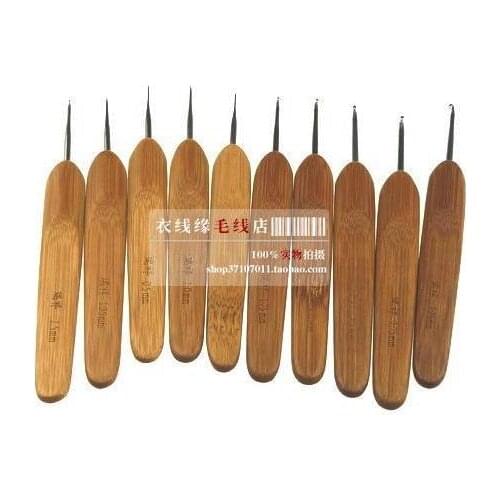 Wholesale 10pc/set Bamboo Crochet Knitting Needlework kti Knitted needle set hook DIY knitting hand tool NEEDLE-747152