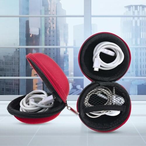 Portable Mini Zipper Headphone Case Canvas Earphone Storage Box USB Cable Organizer Coin Purse Carrying Pouch