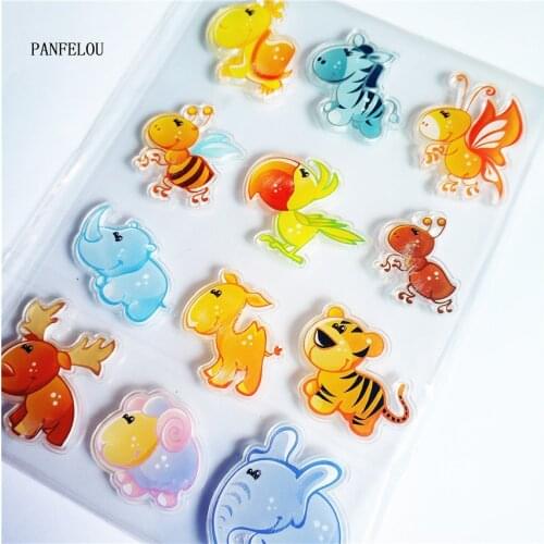PANFELOU Happy Animal race Transparent Silicone Rubber Clear Stamps cartoon for Scrapbooking/DIY Easter wedding album