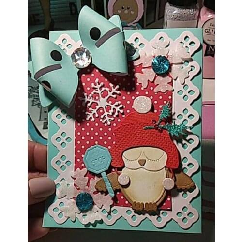 Christmas Santa Stop Here Ollie Owl Metal Cutting Dies 2019 Vintage Scrapbook Album