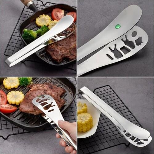 Stainless Steel Food Tongs Thickened Creative Barbecue Tongs Steak Tong Large Food Tong Bread Salad Tong Serving Tong