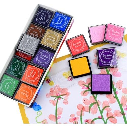 20 Colors Finger Stamps Inkpad DIY Scrapbooking Painting Ink Pad Stamps Children Kids Toys Sealing Decoration Crafts Ink Pad