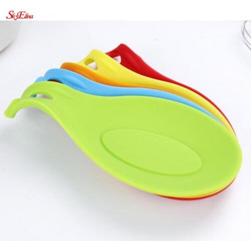 Silicone Insulation Spoon Rest Drink Glass Coaster Tray Spoon Pad Eat Mat Heat Resistant Placemat Pot Holder Kitchen 5z