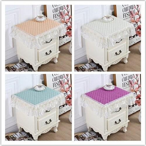 Modern Minimalist Lace Hem Edge Tablecloth Study Bedroom Office Bedside Table Cover European Furniture Wedding Party Decoration