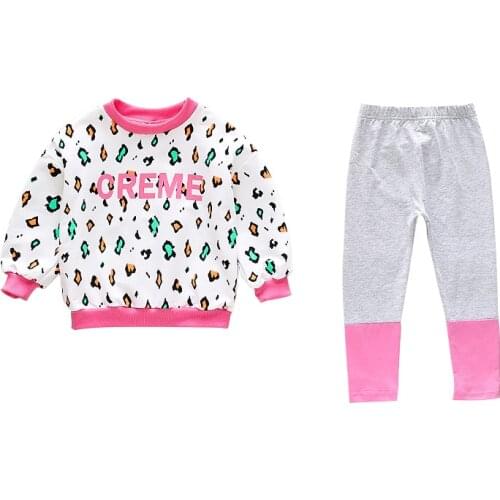 2021 Spring Autumn Kids Tracksuit For Girls Clothing Sets Toddler Baby Clothes Outfit Suit Printing Casual Children Clothing