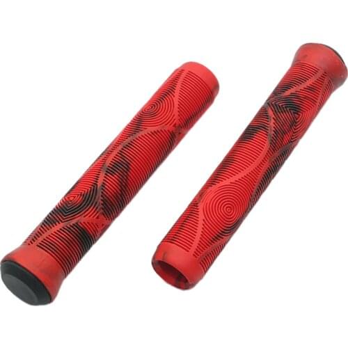 Bike Grips Soft Flangeless Anti-Slip Bicycle Handlebar Grips for Scooter Bars BMX Bikes red