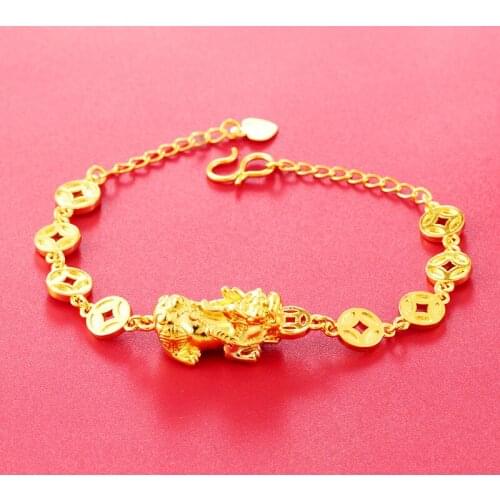 Fine Jewelry Women 18K Gold Bohemia Anniversary Chain & Link Bracelets Yellow Gold Resizable Luxury Animal Charm Bracelet Women