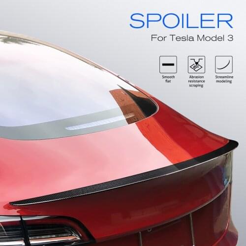 Rear Trunk Spoiler For Tesla Model 3 2017-2019 Rear Trunk Lip Carbon Fiber ABS Wing Spoiler Car Styling